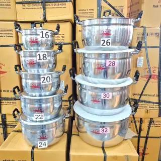 CCH.หม้อต้มรุ่นหนา ตราจระเข้ ต้มแกง สินค้าคุณภาพงาานแท้ หม้อ2หูตราจระเข้มีหลายขนาดให้เลือกครับ