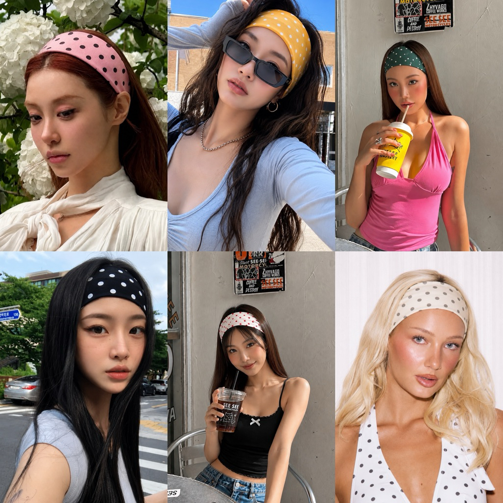 พร้อมส่ง ✧Polka Dot Headband ลายจุด✧ ผ้าคาดผม ใส่สบาย (กทม มีส่งด่วน )