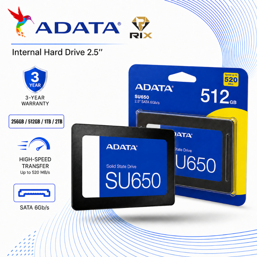 512GB 1TB เอสเอสดี ADATA SU650 SSD พกพา Solid state drives ความเร็วสูง 6.0Gb/s Internal hard drive S