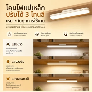 ✨โคมไฟตั้งโต๊ะ LED โคมไฟแม่เหล็ก ปุ่มชาร์จ USB ไฟข้างเตียง ไฟอ่านหนังสือ ไฟติดห้อง โคมไฟไร้สาย ปรับได้ 3 แสง