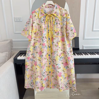 NITAAN💜(48)JOY JOY DRESS น้องจอยเวอร์ชันอัปเกรดเป็นผ้าคอตตอนมีซับในใส่ริบบิ้นอยากตัดสีสวยเหมือนเดิม
