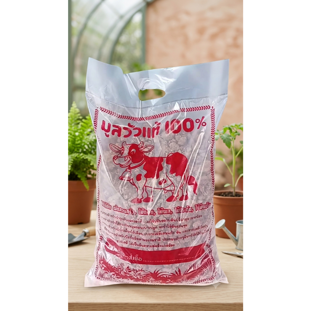 ปุ๋ยขี้วัวนม ปุ๋ยมูลวัวนมแท้ 100% น้ำหนัก 1 kg. 5kg.