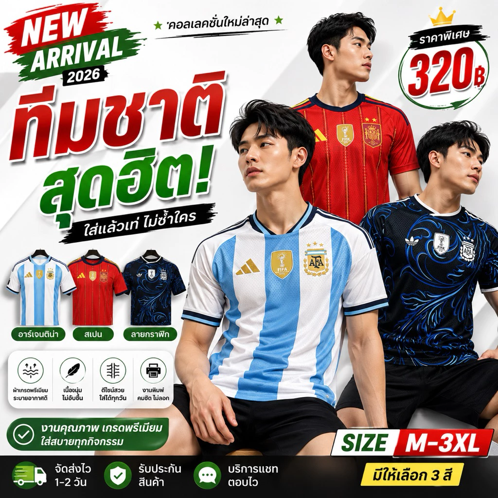 เสื้อกีฬา Player รุ่น Active Fit Sport ใส่สบา