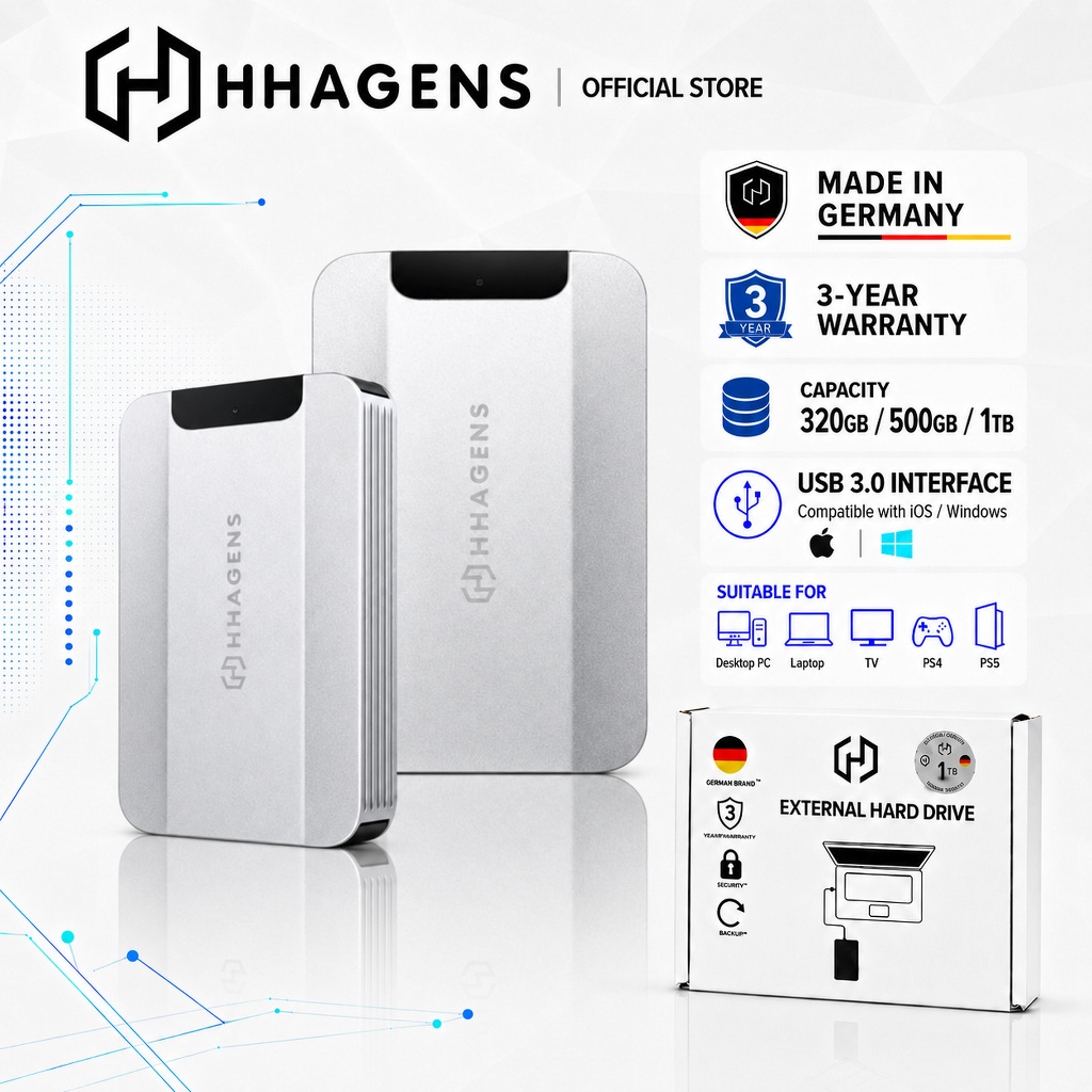 HHAGENS H110 HDD 320GB/500GB/1TB USB3.0 Hard Disk ฮาร์ดดิสก์แบ 5400RPM Portable Hard Drive/External 