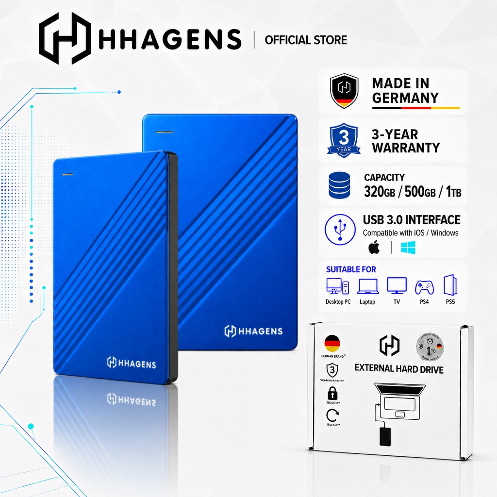 HHAGENS Series HDD 320GB/500GB/1TB ฮาร์ดดิสก์ USB3.0 Hard Disk/Portable Hard Drive/External for lapt