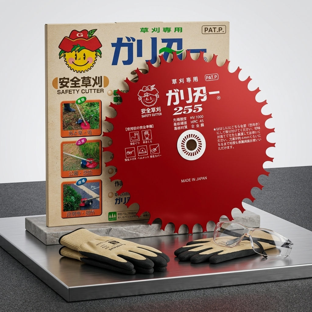 ใบมีด ตัดหญ้า ( เหล็ก ญี่ปุ่น ) 10" GARIO # รุ่น HV1000 ( 255 SAFETY CUTTER )