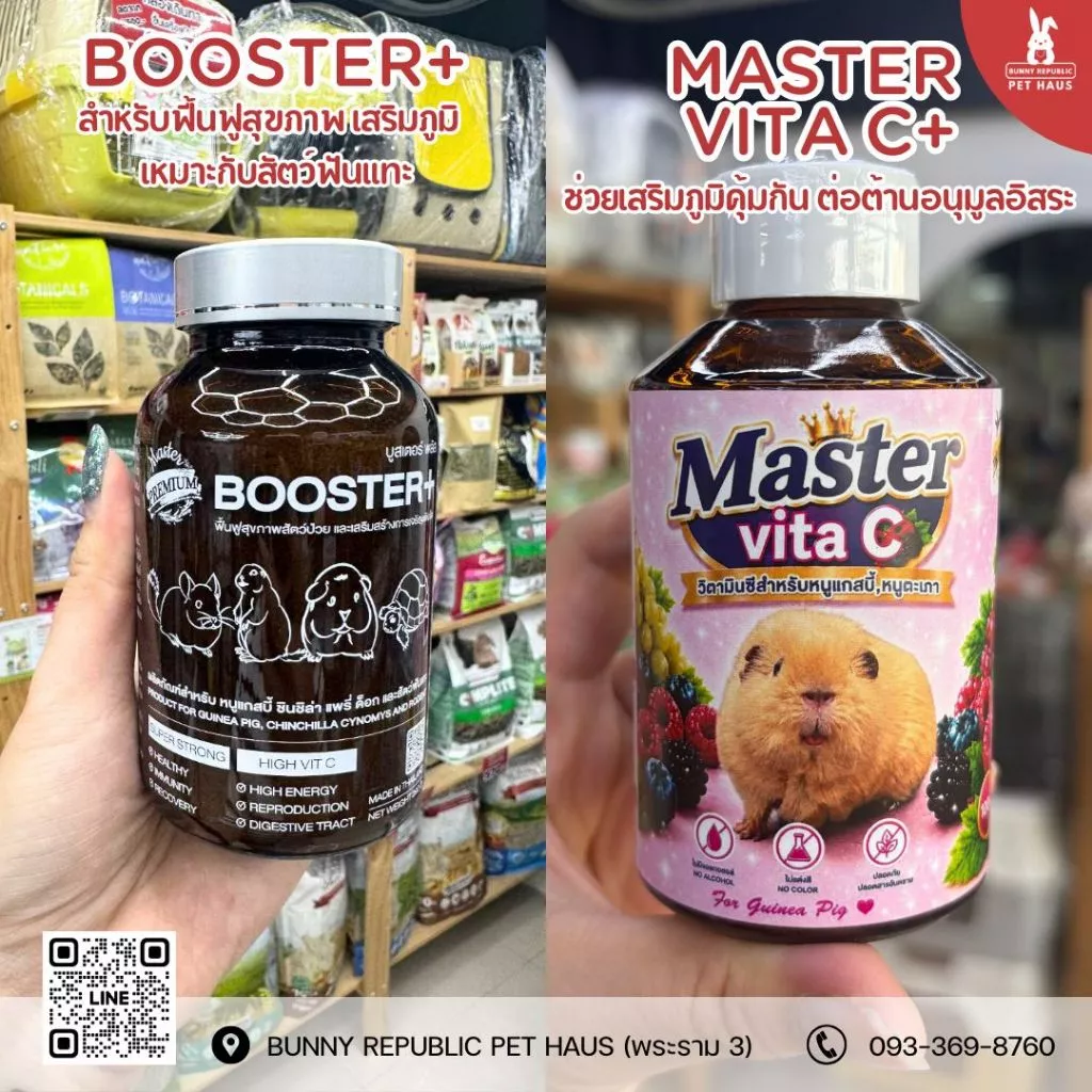 Master Premium Booster Plus ฟื้นฟูสุขภาพ เสริมสร้างการเจริญเติบโต สำหรับ แกสบี้ หนูตะเภา