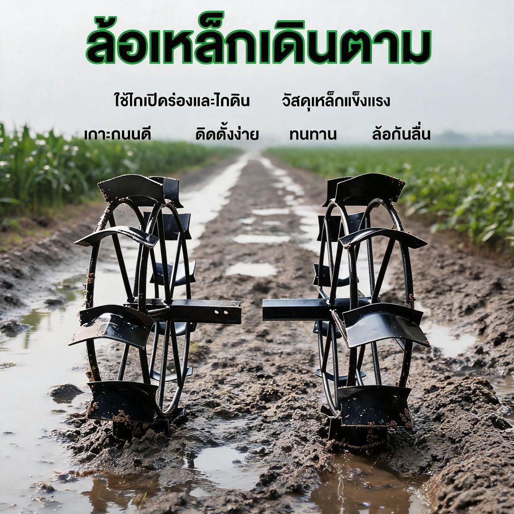 เครื่องยนต์พรวนดิน ล้อเหล็กเดินตาม ใช้กับรถไถเดินตาม อะไหล่เครื่องจักรกลการเกษตร ติดตั้งง่าย