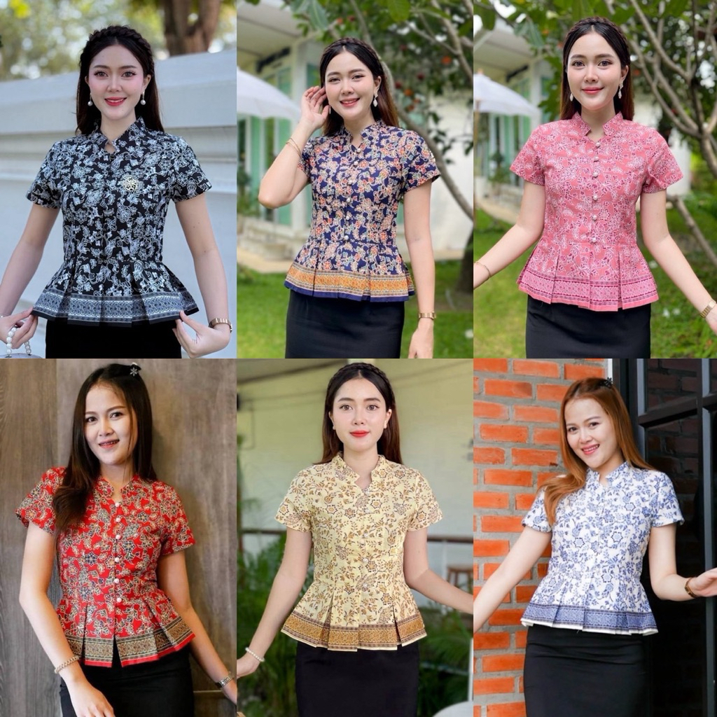 เสื้อผ้าไทย ปาเต๊ะ คอจีน เข้ารูป ทรงสวย ไม่เชย