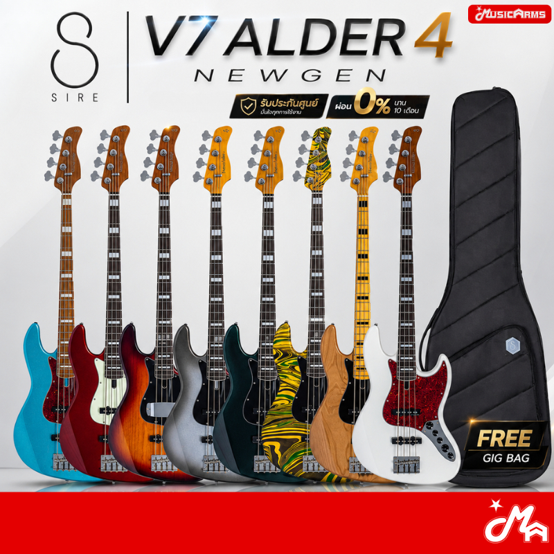 Sire Marcus Miller V7 NEWGEN ALDER 4 String Bass เบส แถมฟรีกระเป๋า รับประกันศูนย์ Music Arms