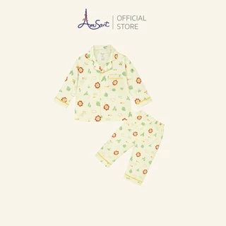 AMUSANT ชุดนอนเด็กเสื้อแขนยาว กางเกงขายาว ผ้าโพลี100% สำหรับอายุ 1 ขวบ - 10 ขวบ EH1N52