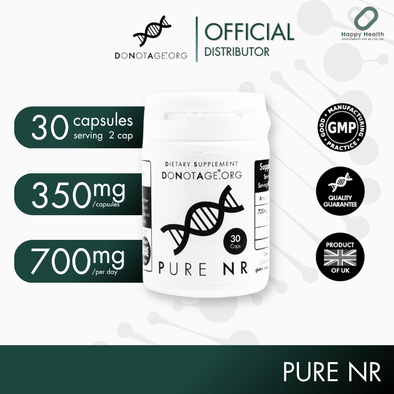 NR (60/30แคปซูล) Do Not Age 700 mg. Nicotinamide Riboside Chloride (NR) Purity 99%++ เพิ่ม NAD+ ชะลอ