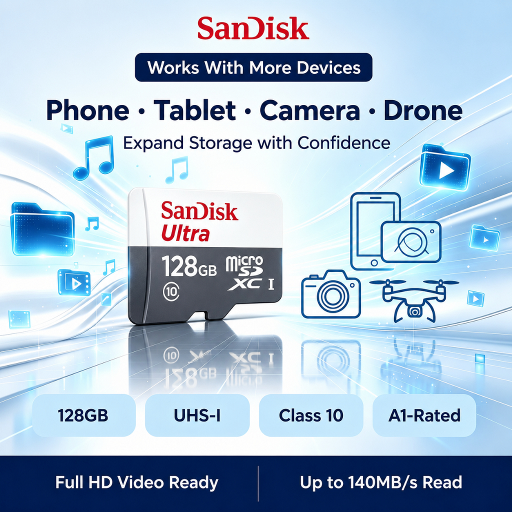 Micro SD Card SanDisk Ultra 32GB/128GB/256GB/512GB/1TB Class 10 UHS-I ของแท้ - TF Card รองรับ 4K กล้