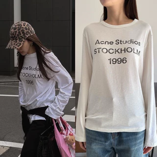 พร้อมส่ง"Ac long stave " เสื้อยืดแขนยาวแบรนด์ดัง ดีเทลสกรีนลายอักษรที่อก คอลใหม่ผ้าใหม่ผ้าสลาฟ นุ่มยืด งานเทียบค่า