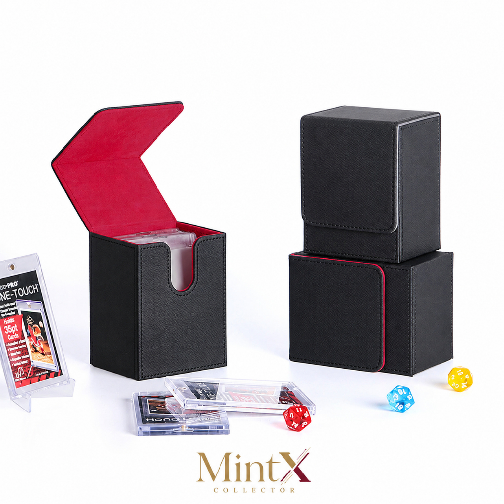 กล่องใส่การ์ด PU แม่เหล็ก MTG Magic Pokemon Deck Box อุปกรณ์