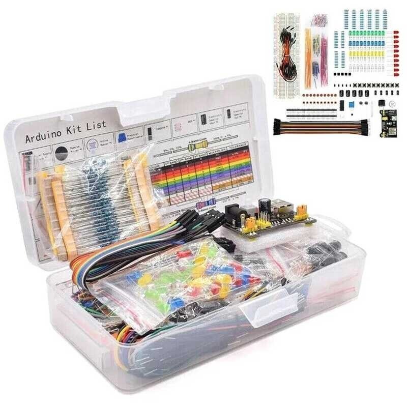 830 Breadboard Starter Kit ชุดเรียนรู้อิเล็กทรอนิกส์ DIY พร้อมอุปกรณ์ Resistor LED Jumper Wire สำหรับ Arduino UNO R3 มีก