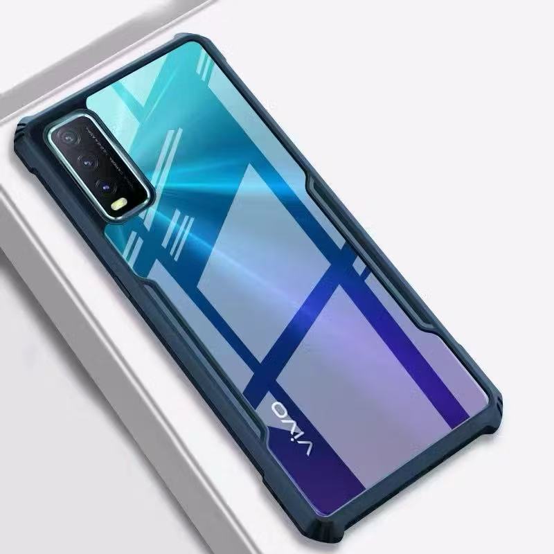 เคสหลังใส กันกระแทก สำหรับ Vivo Y20 Y20A Y20S Y12A Y12SS Y21 Y21 T1X Y33S Y33T V21 V23 V23E V25 Y17S กันกระแทก ขอบดำ HHL