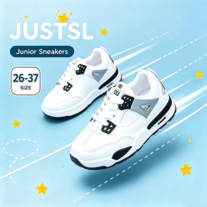 JUSTSL เด็กแฟชั่นรองเท้ากีฬาน้ำหนักเบาระบายอากาศลื่นรองเท้าลำลอง