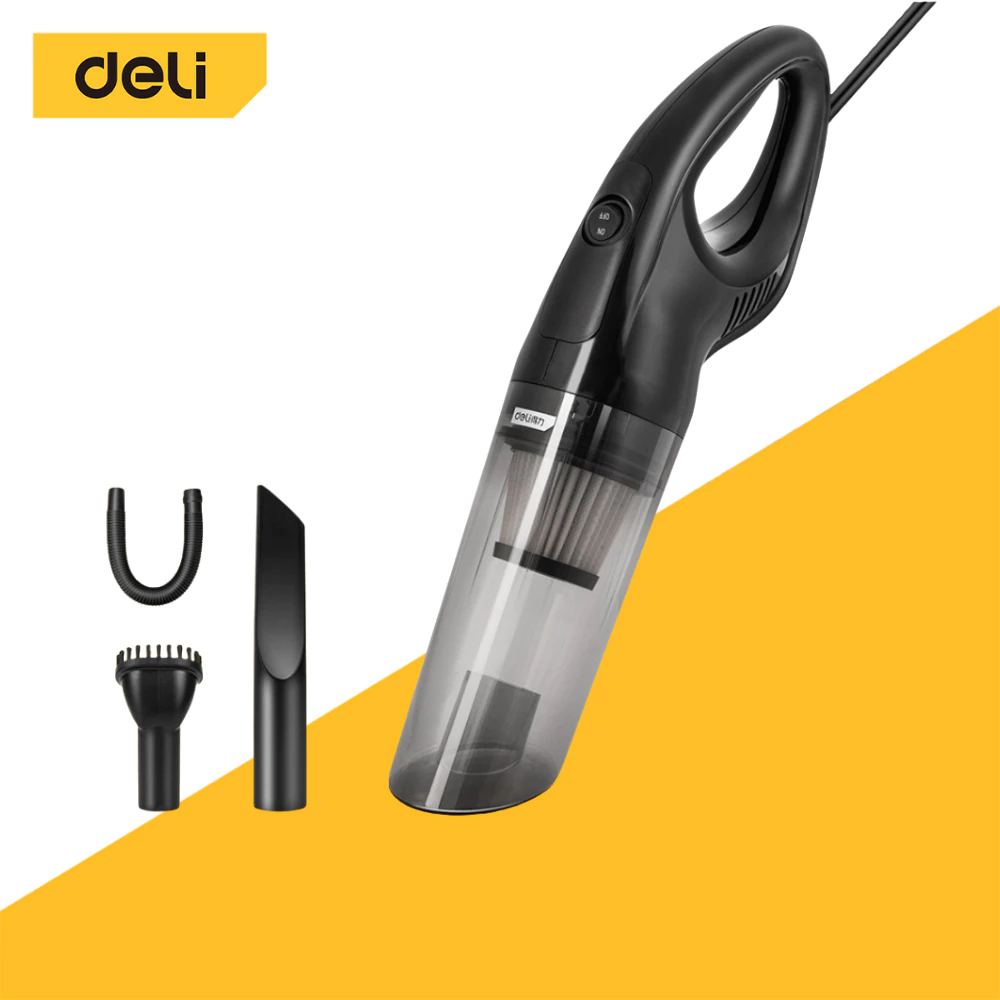 Deli เครื่องดูดฝุ่น เครื่องดูดฝุ่นในรถ ขนาดเล็กกะทัดรัด แรงดูดสูง 4800pa HEPA Vacuum Cleaner