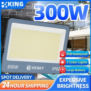 KING สปอตไลท์ สปอตไลท์220V Spotlight LED ไฟสปอร์ตไลท์ 300W (ใช้ไฟบ้าน220V) IP68กันน้ำ ส่องสว่างป้ายโฆษณา กันน้ำ เสียบปลั