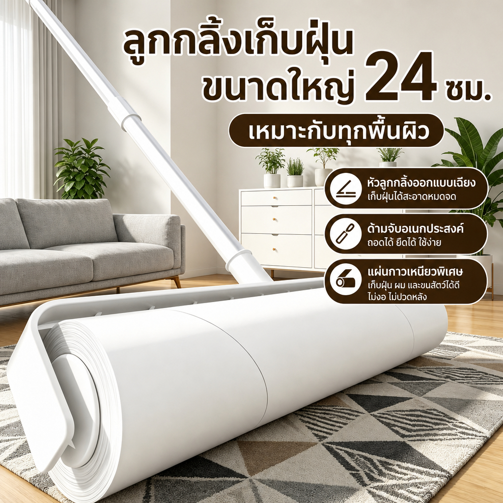 ที่กลิ้งเก็บขน ลูกกลิ้งเก็บฝุ่น ลูกกลิ้งกําจัดฝุ่น แบบยาว ด้ามจับสามารถปรับความยาวได้ ราคาส่ง. ขนยาว และฝุ่น ซม