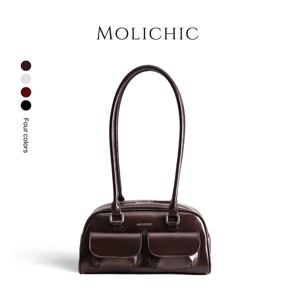 MOLICHIC Chubby Bag แฟชั่นใหม่กระเป๋าใต้วง แขกระเป๋าสะพายไหล่ทรงสี่เหลี่ยมเล็กเรียบง่าย สไตล์เกาหลี