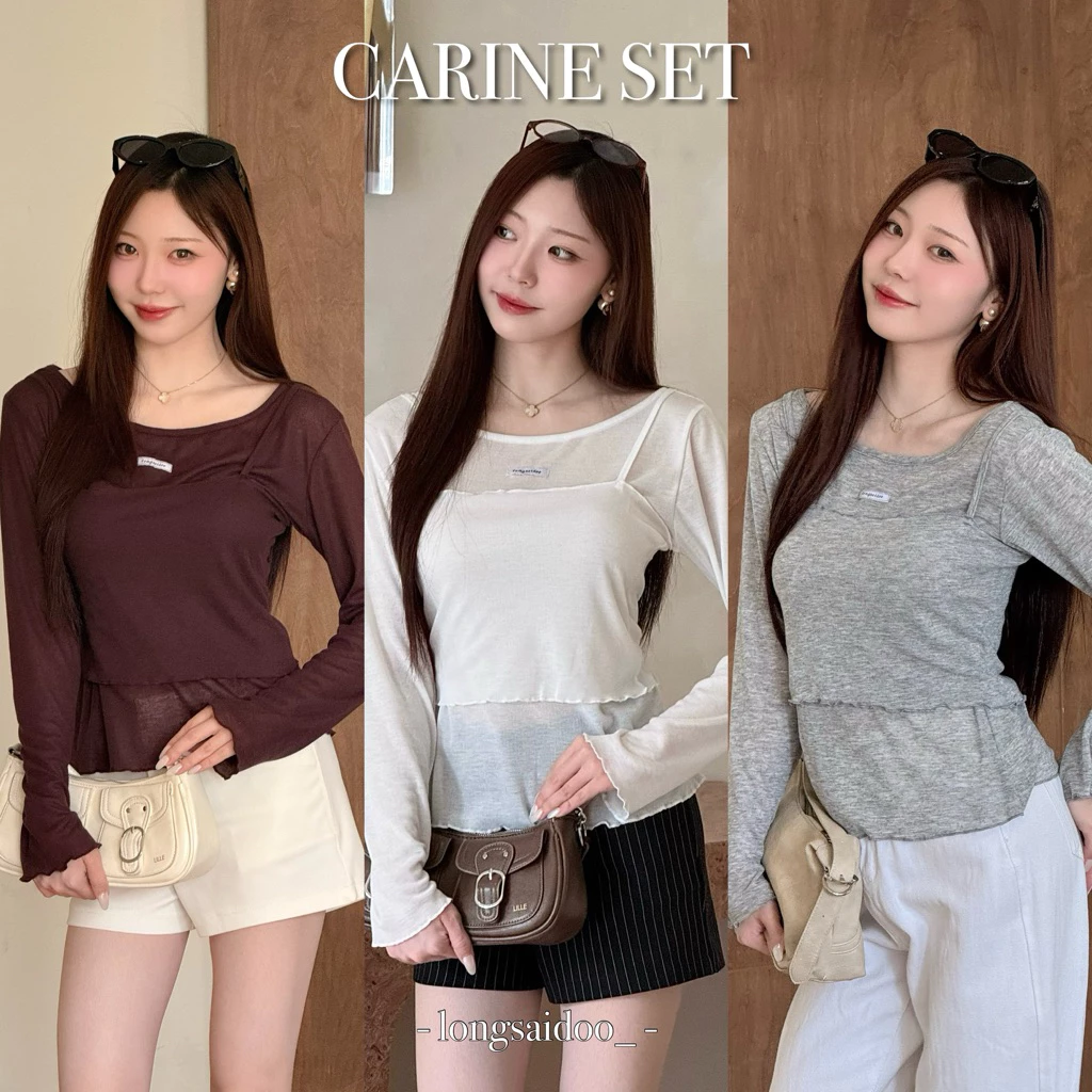 Carine Set : ชุดเซ็ท 2 ชิ้นผ้าบางซีทรู Longsaidoo_