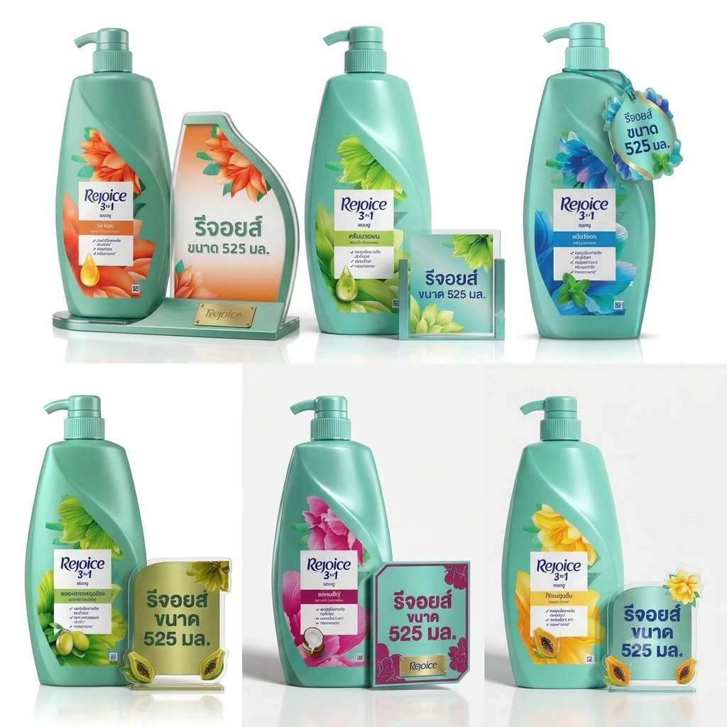 Rejoice รีจอยส์ แชมพู ยาสระผม รีจอยส์ แชมพูขวดปั้ม ขนาด 525มล.มีหลายสูตรให้เลือกนะคะ
