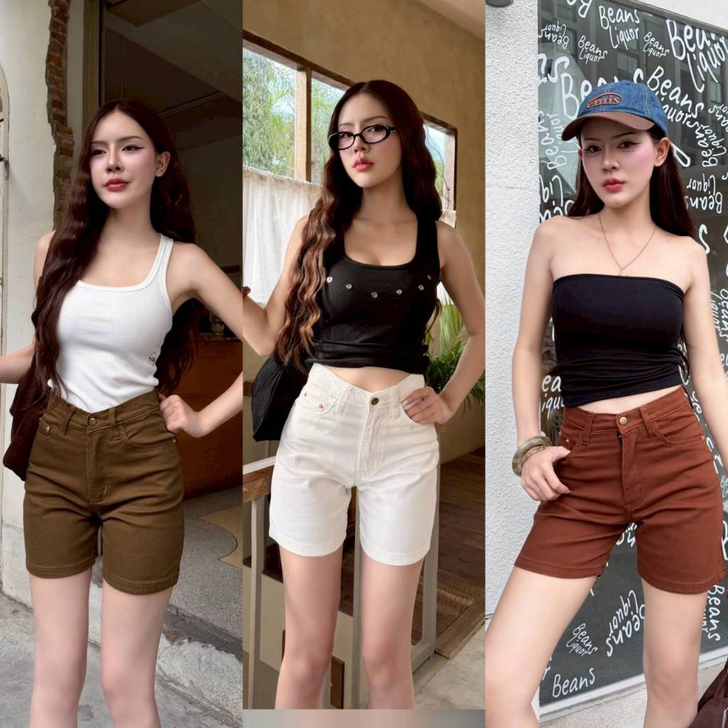 (ร.2ส่วน/DD) กางเกงยีนส์ขาสั้น ยาว 2 ส่วน งานผ้ายีนส์ นิ่ม ใส่สบาย มีไซส์ S-2XL มี 5 สี