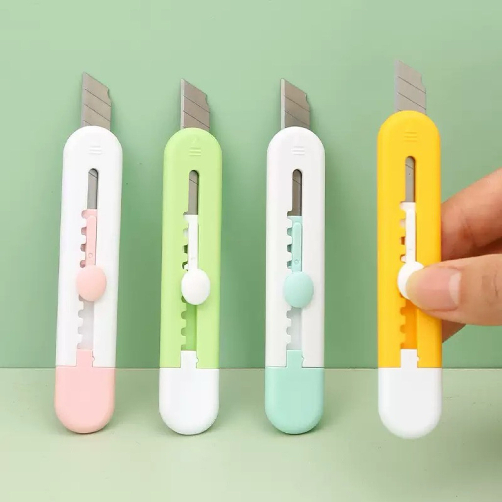 มีดคัตเตอร์มินิ คละสี ตัดกระดาษ คัตเตอร์สำนักงาน