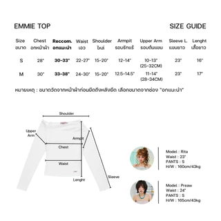 AMUSE BKK - Emmie Top เสื้อแขนยาวดีไซน์คอปาดทรงเฉียง ผ้าคอตตอลทอลายร่องละเอียด เนื้อนุ่มยืดหยุ่น ใส่สบาย