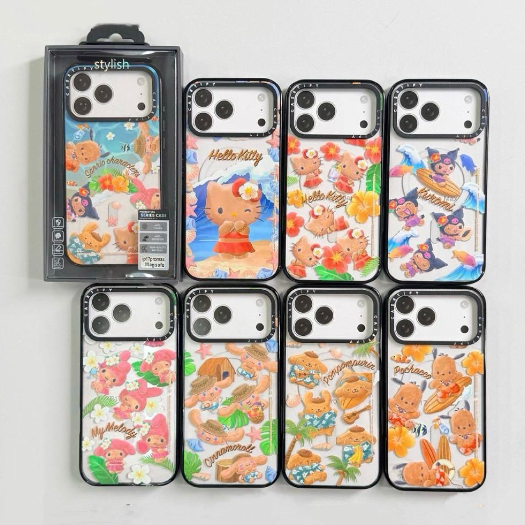 popphone Caseลายการ์ตูนSanrioขอบดำ รองรับแม่เหล็กชาร์จ for17promax