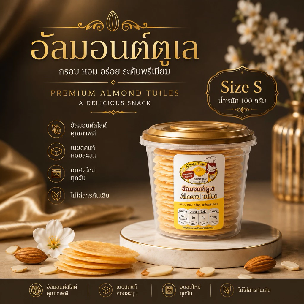 อัลมอนด์ตูเล (ขนมเบื้องฝรั่งเศส)