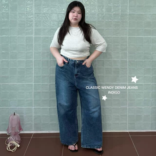 Classic Wendy Denim Jeans ยีนส์พลัสไซซ์ทรงใหญ่ เป้ายาวไม่ยิ้ม ห้ามเผื่อไซซ์ อ่านรายละเอียดก่อนสั่งซื้อ - wendystore19