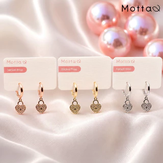 Motta Earring ต่างหูห่วงมีจี้ชุบทองคำขาว รวมจี้ลายหัวใจ
