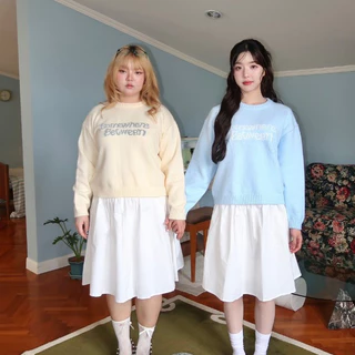JARINYA (S-XL) เสื้อสเวตเตอร์แขนยาว ปัก Somewhere Between