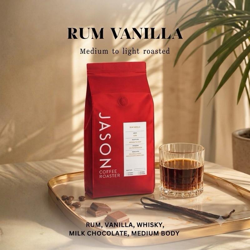 เมล็ดกาแฟคั่ว อราบิก้า 100% รัม วนิลา Rum Vanilla Coffee