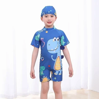 Babyonline(Y383)B5-ล่าง3 (ส่งด่วน1วัน)ชุดว่ายน้ำเด็ก ชุดบอดี้สูทว่ายน้ำสำหรับเด็กผู้ชายลายการ์ตูนสุดน่ารัก
