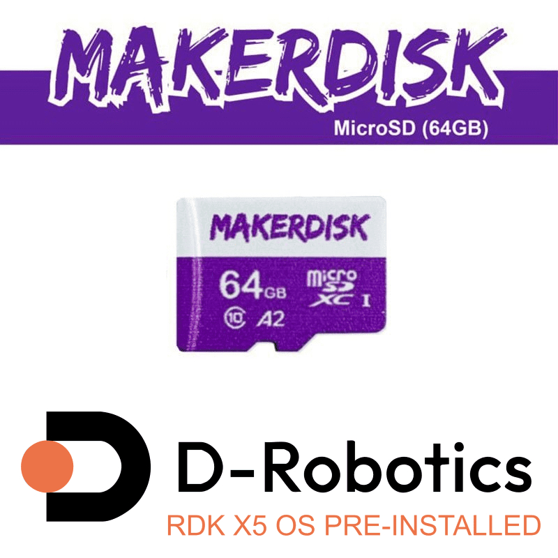 MakerDisk A2 microSD Card พร้อม RDK X5 OS (64GB)