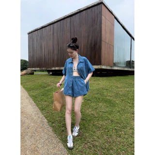 [ห้ามเผื่อไซส์] Denim Set ชุดเซ็ตยีนส์แท้ เสื้อ+กางเกง