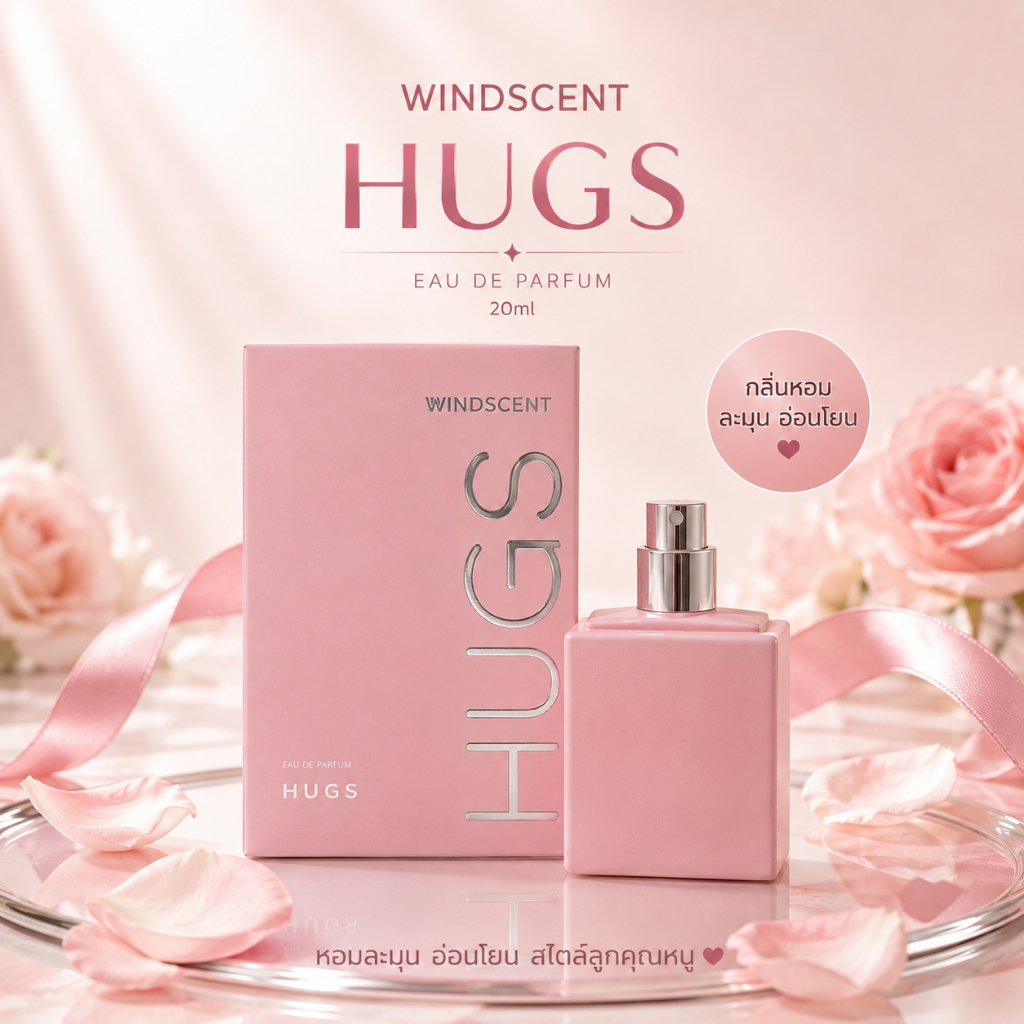 WINDSCENT HUGS Perfume 20ml น้ำหอมผู้หญิง กลิ่นฟรุตตี้ฟลอรัล หอมหวานละมุน พกพาสะดวก