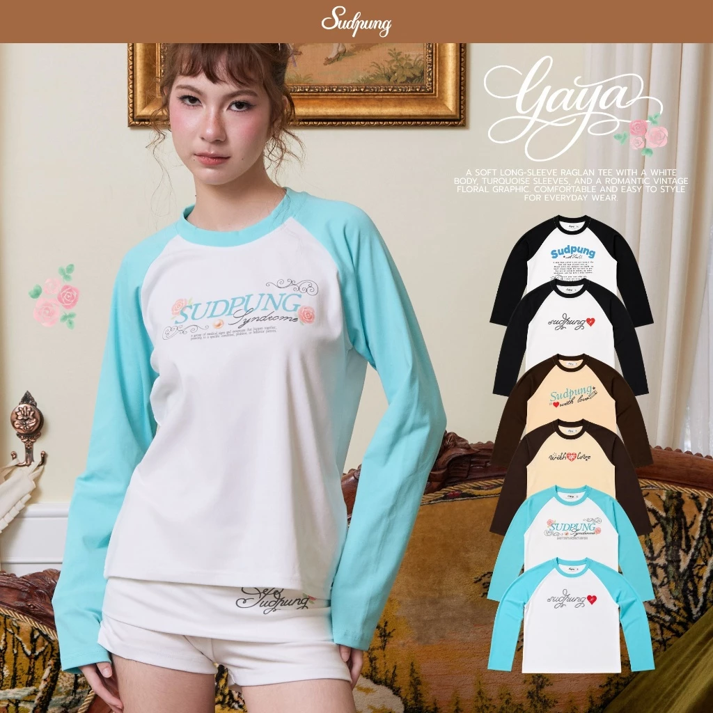 Yaya_SP148 เสื้อคอกลมแขนยาว แขนต่อ ผ้านุ่มยืดใส่สบาย ใส่ได้ทั้งหญิงชาย