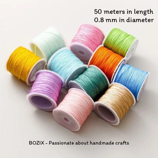 Bozix ด้ายหยกเบอร์ 72 ด้ายถักสร้อยข้อมือ DIY เกรดพรีเมียม แข็งแรง ไม่ขาดง่าย เหมาะสำหรับถักสร้อยลูกปัด หยก มุก