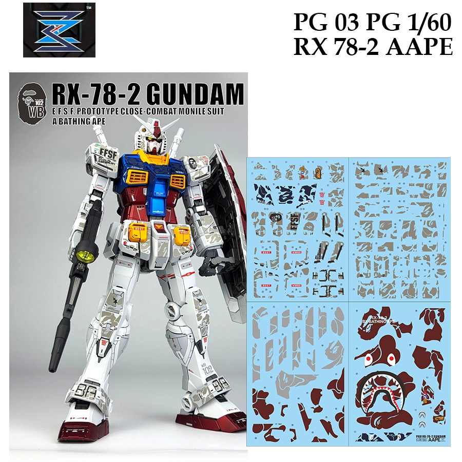 [OTT] PG03  PG 1/60 RX 78 2 AAPE PGU WATER SLIDE DECAL