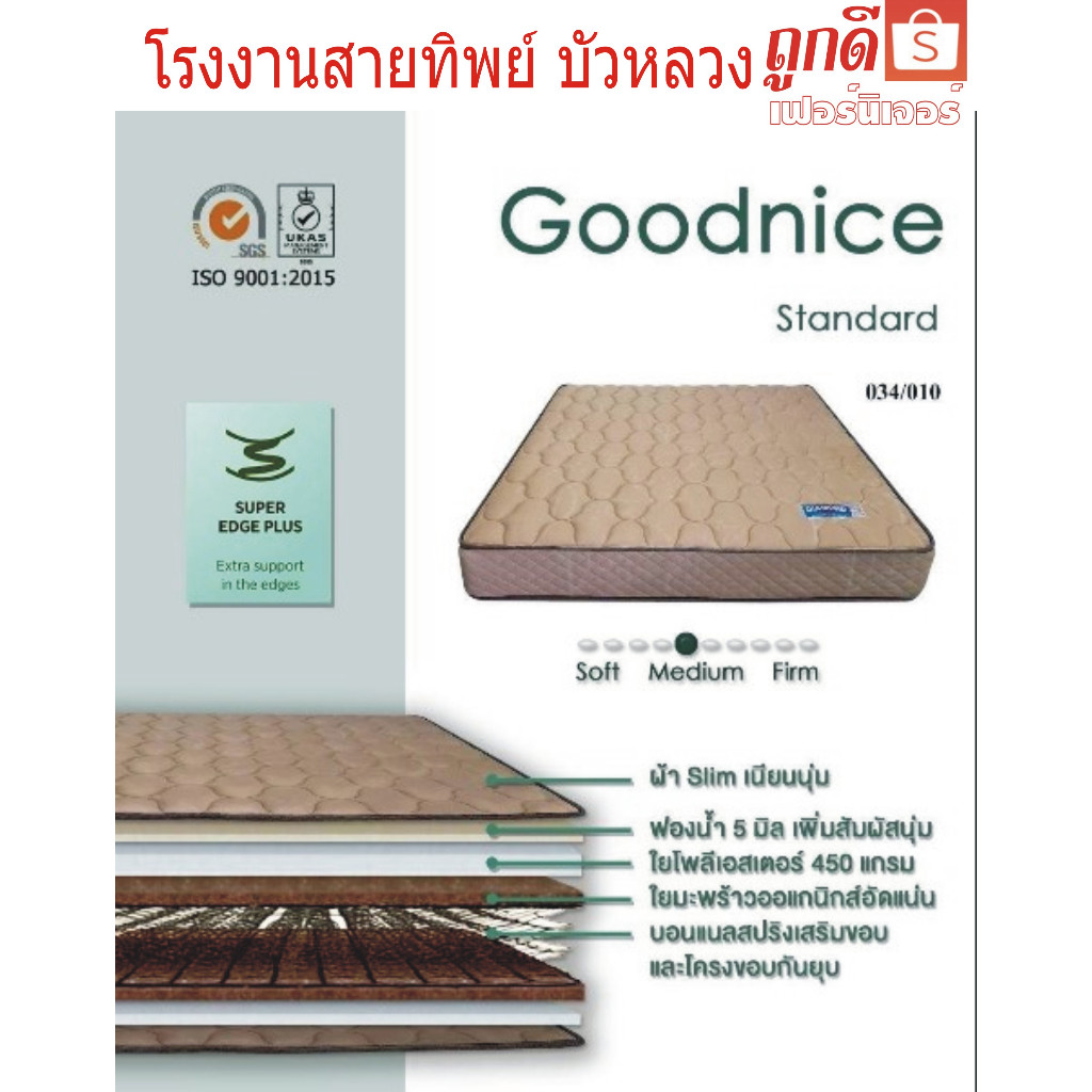 TookDee ที่นอนGoodNice สปริงหนา2.3มล ความหนาที่นอน9นิ้ว สปริงแน่นหนา ราคาถูกพิเศษของแท้100%