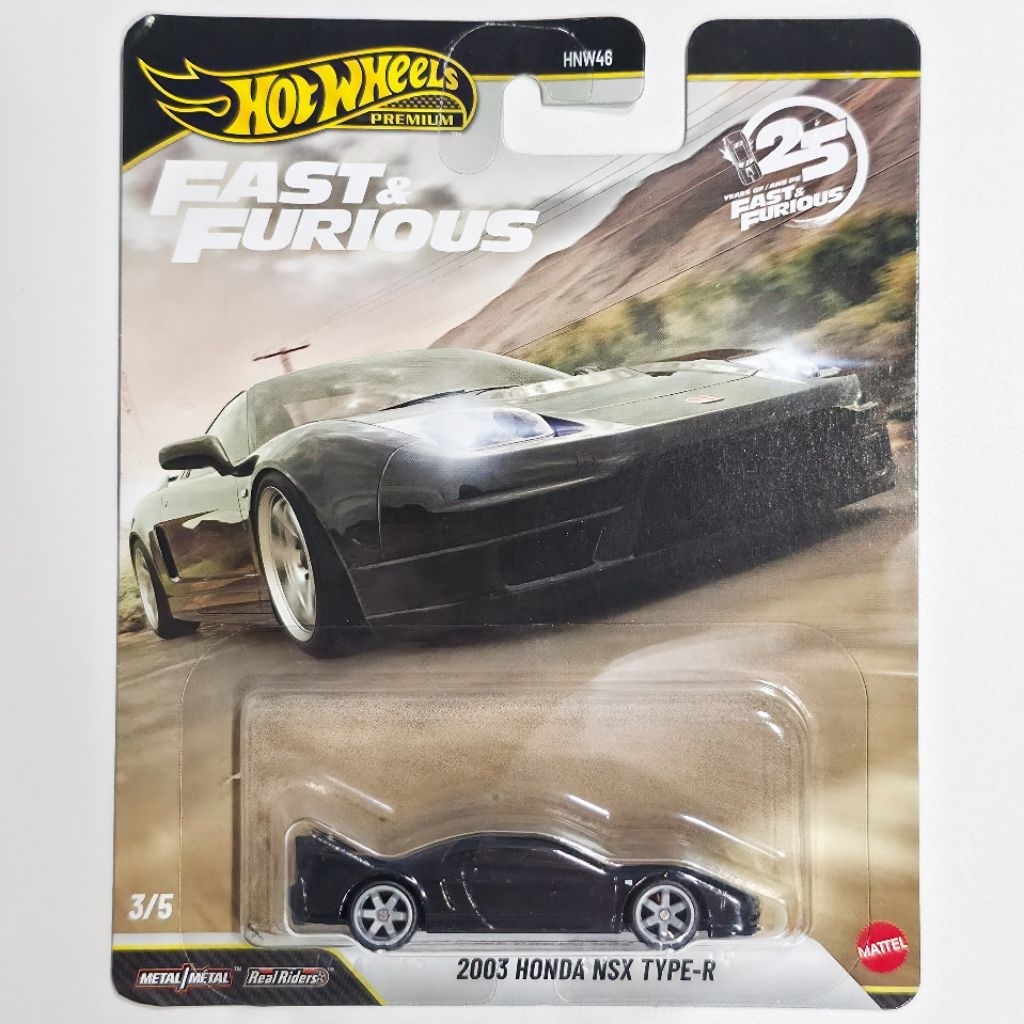 🌟แถมเคสใสกันกระแทก🌟 โมเดลรถเหล็ก Hotwheel Premium - Fast&Furious 6 - Honda NSX Type R 2003 สีดำ ล้อย