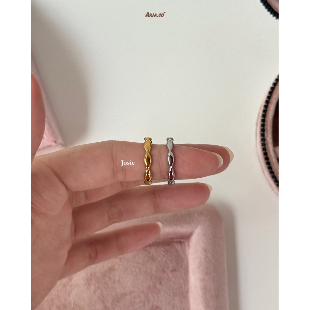 Josie Ring - Stainless steel ไม่ลอกไม่ดำ ปรับขนาดได้ | Aria.co