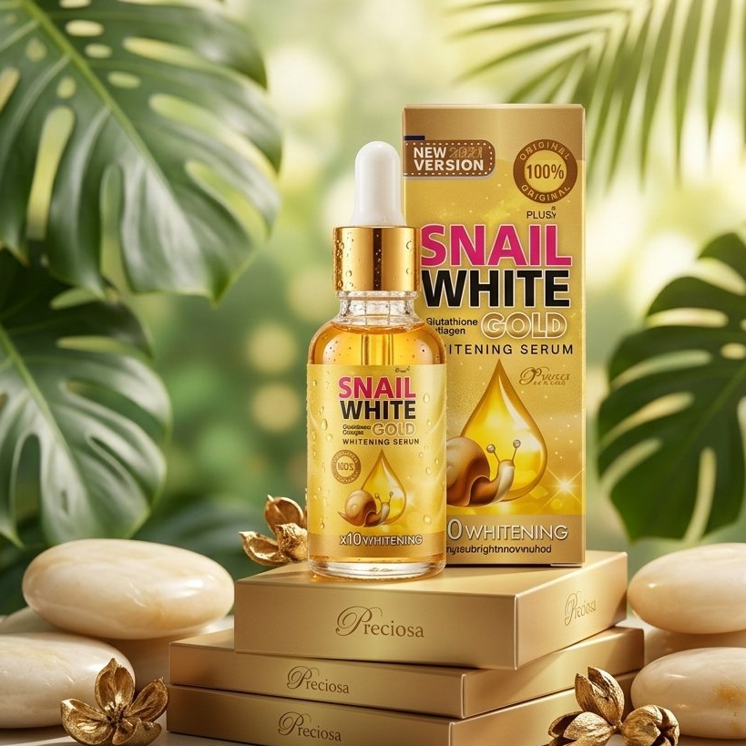 เซรั่ม สเนลไวท์ โกลด์ Snail White Gold Serum SNAIL WHITE GOLD SERUM X10 WHITENING 40 มล
