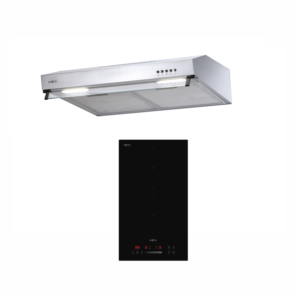 MEX Set รุ่น VSB532I+2950X60 เตาแม่เหล็กไฟฟ้า 2 หัวเตาและเครื่องดูดควันมาตรฐาน (ติดตั้งได้ทั้งต่อท่อ