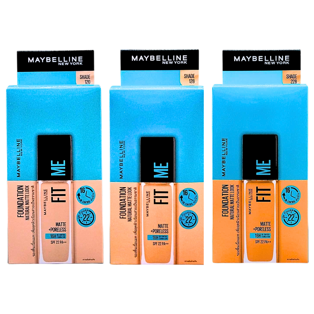 (กล่องx6) รองพื้นซอง เมย์เบลลีน ฟิต มี แมทแอนด์ พอร์เลส ฟาวเดชั่น MAYBELLINE Fit me matte+poreless foundation